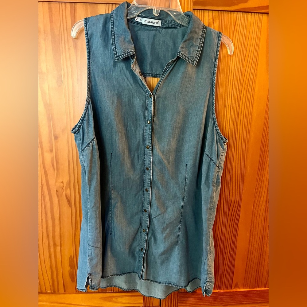 Maurices Denim Button-Down Tunic